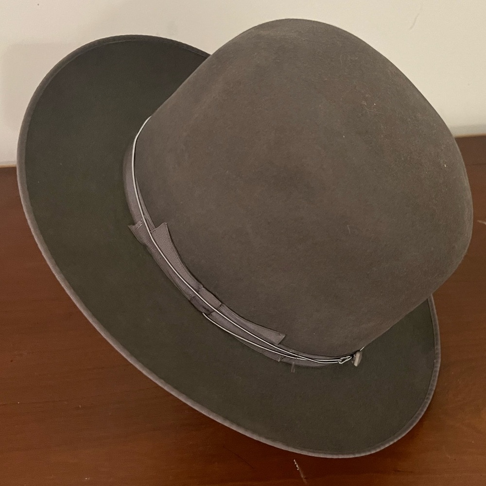 Borsalino Men's Gray Fedora Hat Sz 71/4